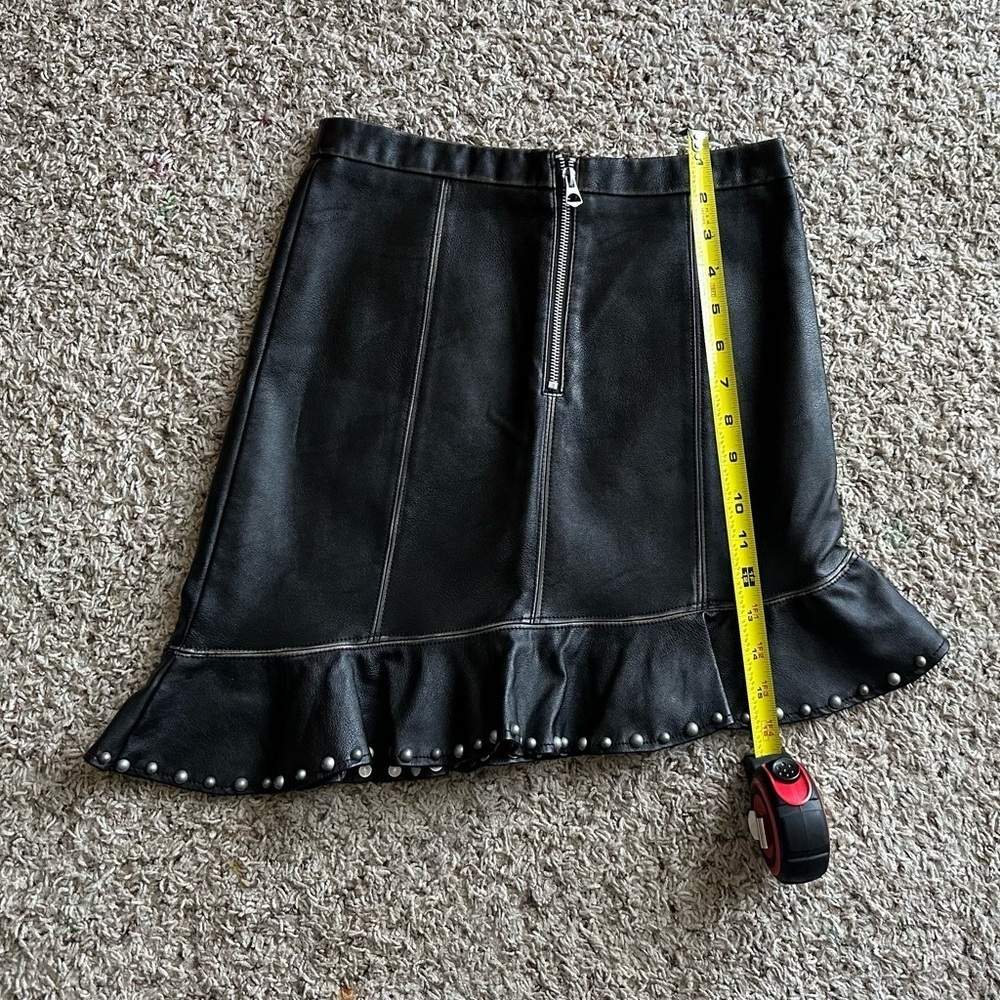 Zara Faux Women's Black Faux Leather Asymmetrical Skirt Size XS - Picture 5 of 11